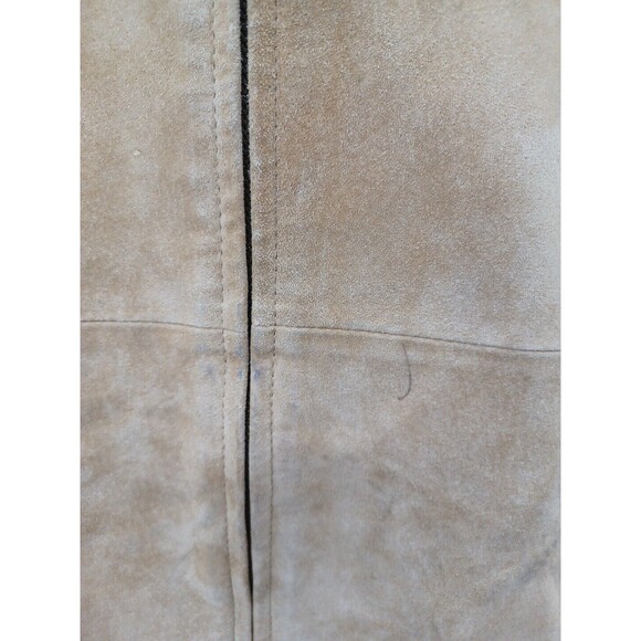 Vtg Terry Lewis Classic Luxuries Beige 100% Leather Zip Jacket L - Picture 5 of 12